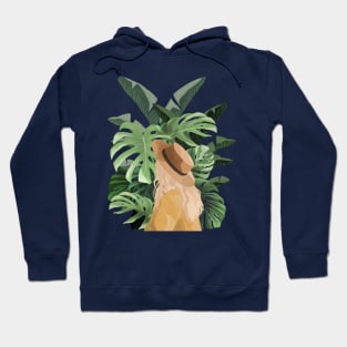 Girl and plant leaves Hoodie